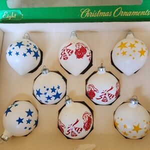 Vintage Paragon glass Ornaments stenciled